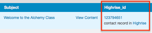 A new column added to the Outbound Activity view in Mandrill for the metadata